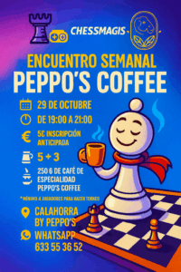 Encuentro ajedrez 29 octubre Peppo´s Coffee