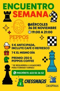 Tu Partida de la Semana: Solo este miércoles 26 de noviembre ♟️🔥
